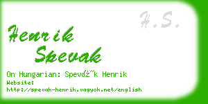 henrik spevak business card